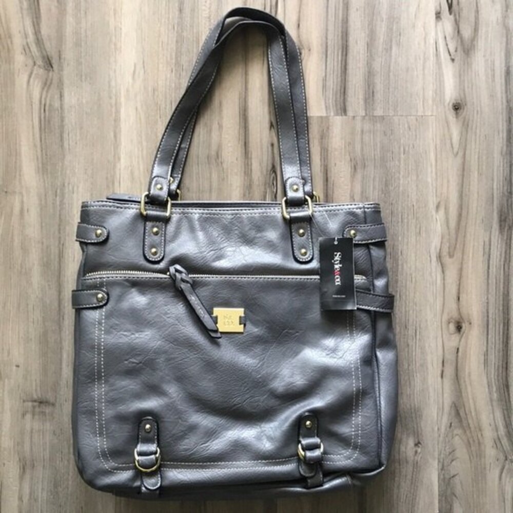 Style & Co. Precious Cargo Tote Bag Handbag Gray